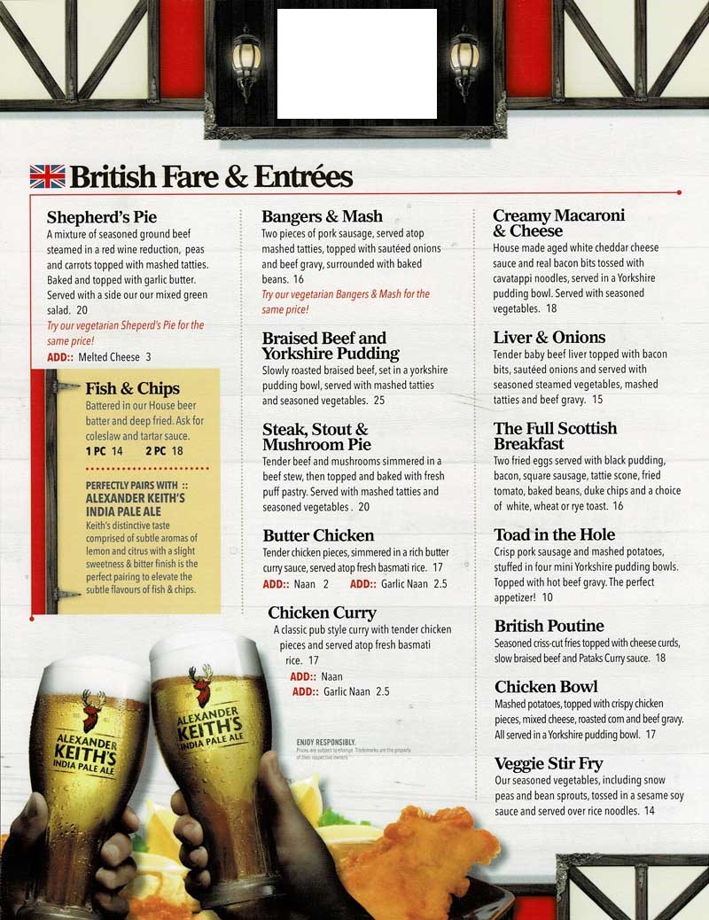 The Duke and Duchess Our Menus